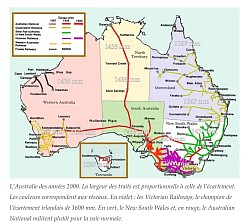 Le réseau australien vers 2000.. source Clive Lamming
