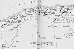 Carte des chemins de fer algériens (source L. Wiener, 1930)